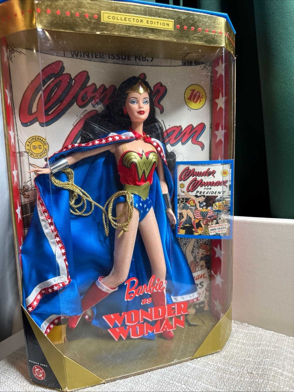 Mattel Barbie as Wonder Woman in Red Blue Gold